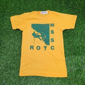 Vintage 80s ROTC MSSC Lion Shirt XS 16x25 Yellow